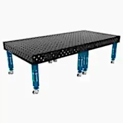 GPPH PRO Kaynak Masası Tekerlek Ayaklı Ø28 Delikli 100X100 Izgara Yüzeyli