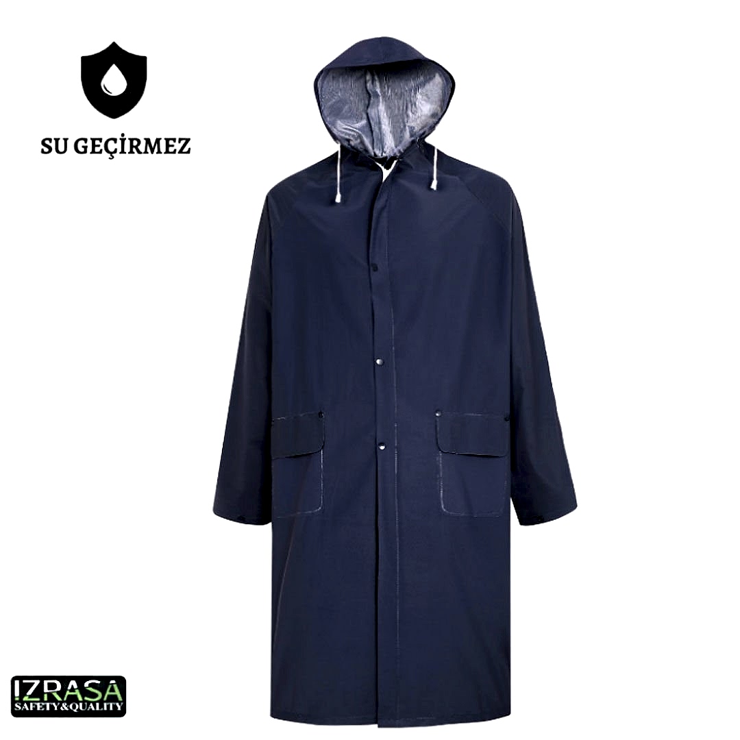 İZRASA NM05 Astarlı 32 mm Pvc Kumaş Lacivert Yağmurluk