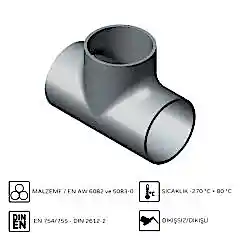 Alüminyum Equal TEE EN AW 6060-T6 200x5 mm