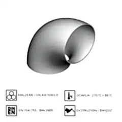 Alüminyum 90° Dirsek R-1,5D EN AW 6082-T6 220x10 mm