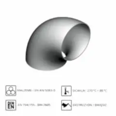 Alüminyum 90° Dirsek R1,5D EN AW 5754 90x5 mm