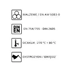 Alüminyum 90° Dirsek R1,5D EN AW 5083 40x5 mm